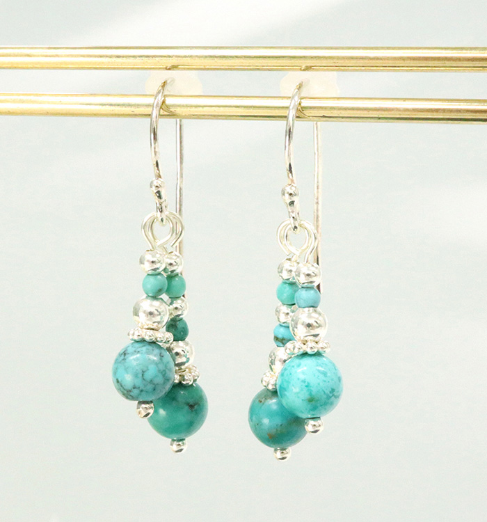 ターコイズのピアス No.5XE-0006-00の通販｜きもの365