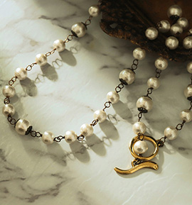 コットンパールのロングネックレス No.5WI-0023-00