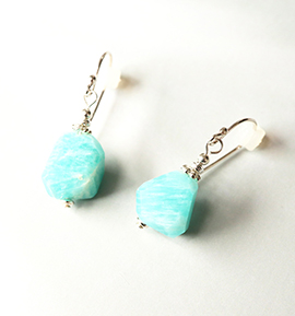 大きめアマゾナイトのピアス No.5XE-0013-00の通販｜きもの365