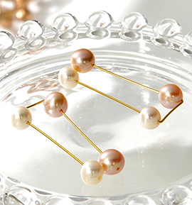 リバーシブルイヤークリップ リズムピンク×白 No.5XO-0024-00