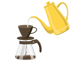 ［を］淹れます