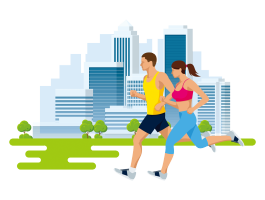 ［道を］走ります