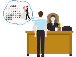 ［休みを］取ります