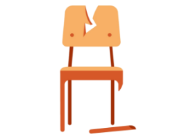 ［椅子が］壊れます