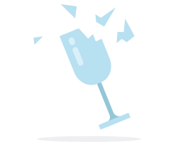 ［グラスが］割れます