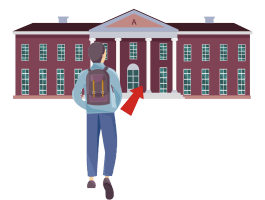 ［に］入学します