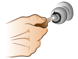 ［鍵を］掛けます