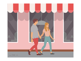 ［道を］通ります