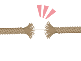 ［紐が］切れます