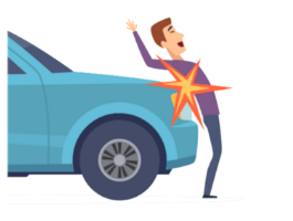 ［事故に］合います