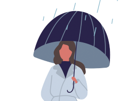 ［傘を］さします