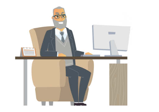 ［いすに］掛けます