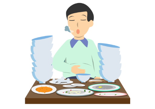 お腹がいっぱいです。