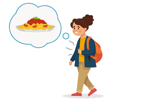 お腹がすきました。