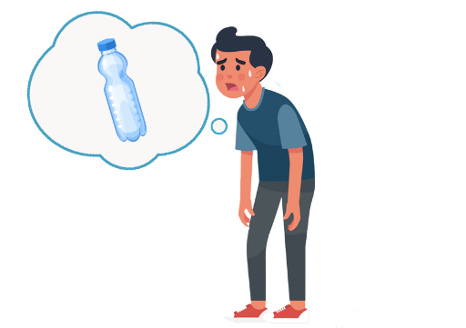 喉が渇きました。