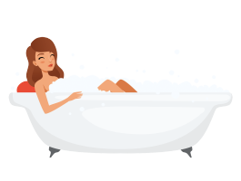 ［お風呂に］入ります