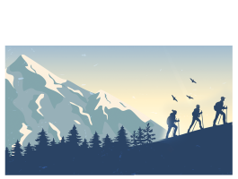 ［山に］登ります