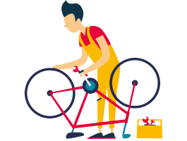 ［自転車を］直します