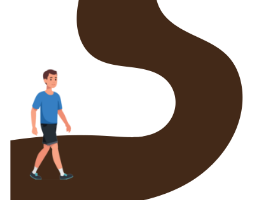 ［道を］歩きます