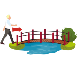 ［橋を］渡ります