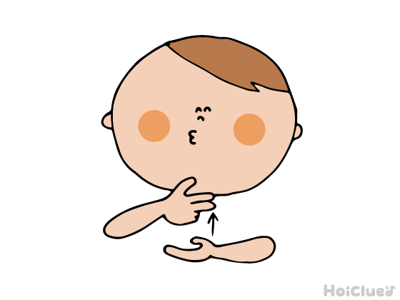 そーめんを食べる真似をする