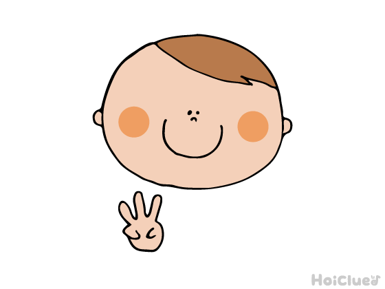 指で3を作る