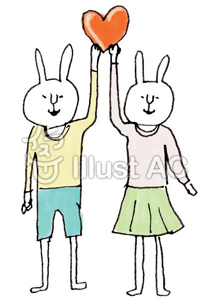 ハートうさぎ. ハートうさぎのイラスト