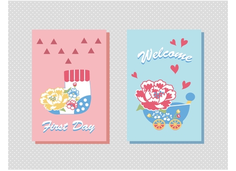 Card Stroller Baby Socks, JPG and AI Card Stroller Baby Socks, cute, ilustrasi, kertas, JPG and AI