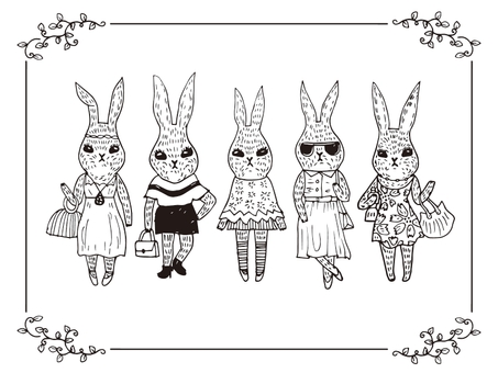 Rabbit animal anthropomorphic illustration, JPEG, PNG and AI Rabbit animal anthropomorphic illustration, , JPEG, PNG and AI