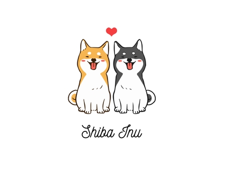 Cute Shiba Inu Illustration - Color, cute, illustration, animal, JPG and AI