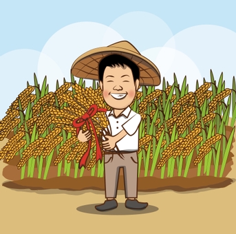 farmer planting rice, harvest, farmer, rice, JPG and AI