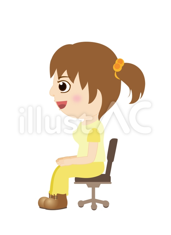 Free Vectors girl sitting on chair