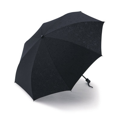 ちりめん織 晴雨兼用折日傘　黒