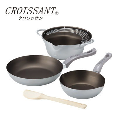 クロワッサン 揚げ鍋＆フライパン3点セット