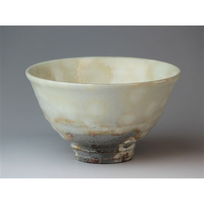 抹茶碗粉引井戸型　敬三作