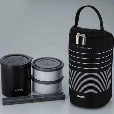 縦型保温弁当箱６４０ｍｌ　BK