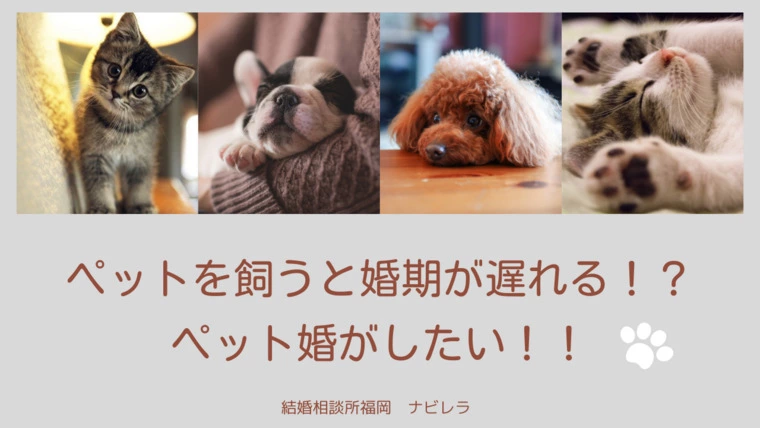 結婚相談所福岡　ナビレラ「ペットを飼うと婚期が遅れる！？ペット婚がしたい！！」-1