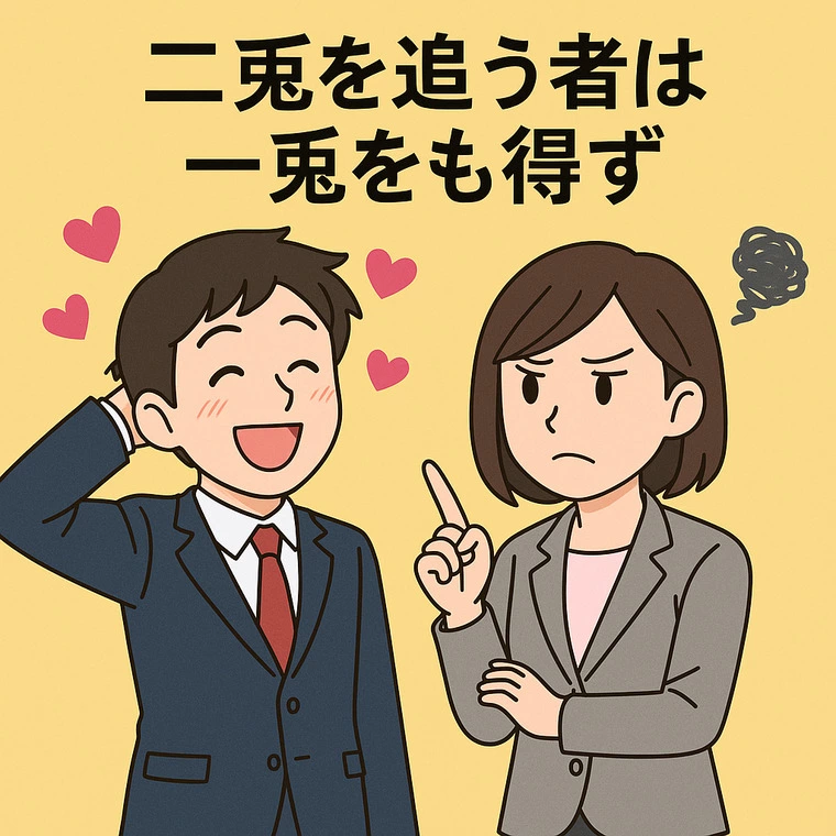 「二兎を追う者は一兎をも得ず」