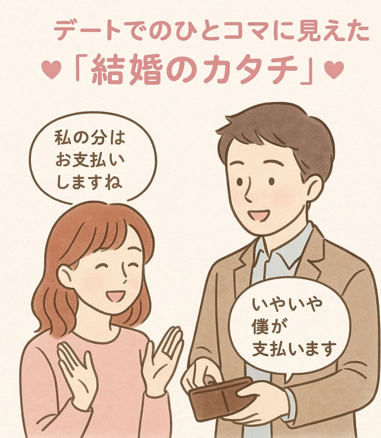 デートでの一コマに見えた「結婚のカチタ」