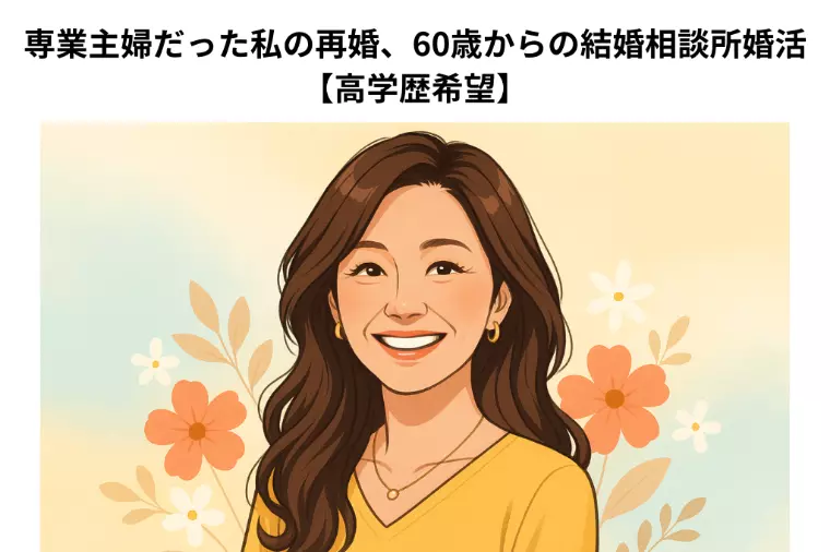 専業主婦×高学歴希望　60歳からの結婚相談所での再婚