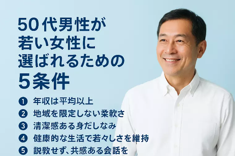 【50代男性】若い女性に選ばれるために必要な5つの条件