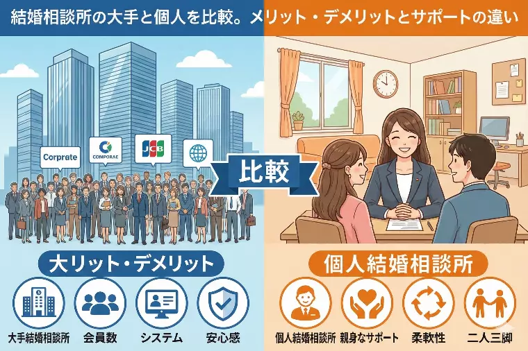 結婚相談所！大手と個人のメリット・デメリット