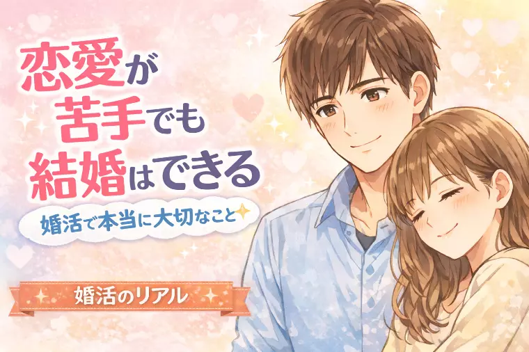 恋愛が苦手でも、結婚はできる。婚活で本当に大切なこと。