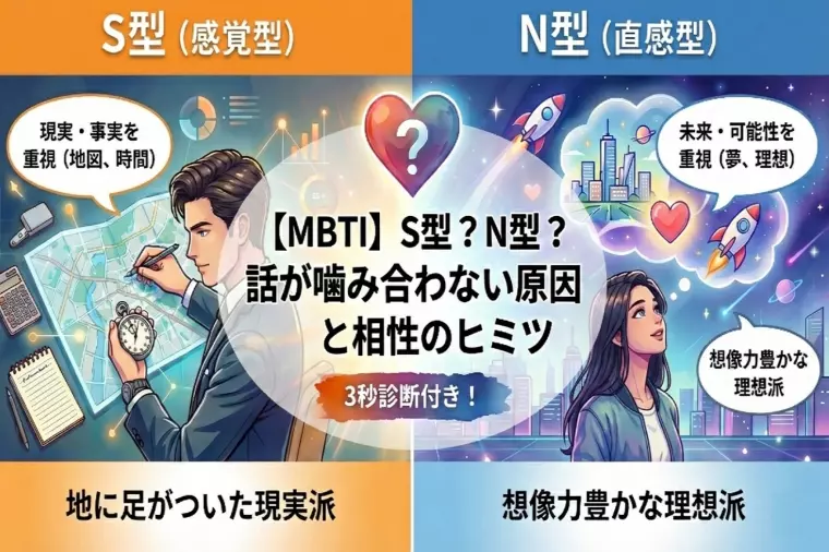 【MBTI】S型とN型！話が噛み合わない原因と相性