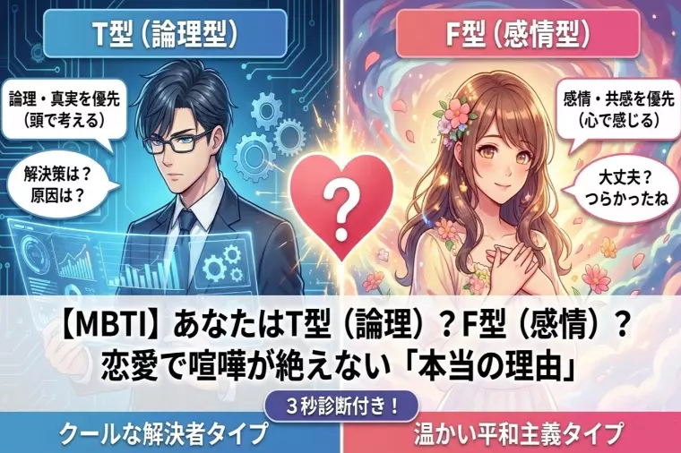 【MBTI診断】T型とF型の恋愛がすれ違う「本当の理由」