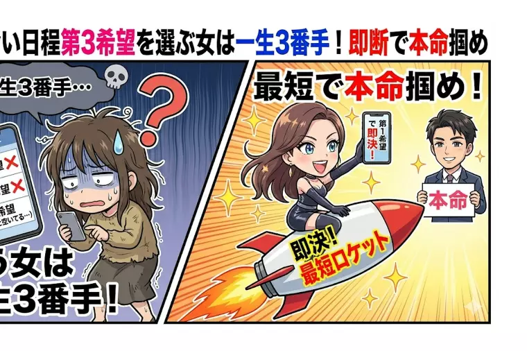 第３希望を選ぶ女は一生３番手！お見合い日程は最短で即決