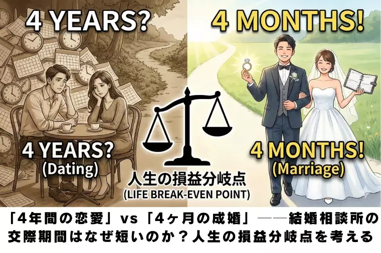 「4年間の恋愛」vs「4ヶ月の成婚」人生の損益分岐点とは
