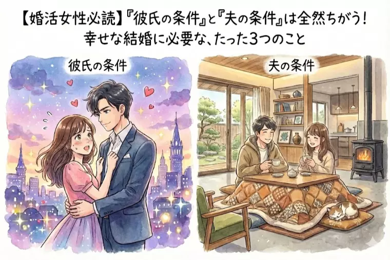 【婚活女性必読】「彼氏の条件」と「夫の条件」は全然ちがう