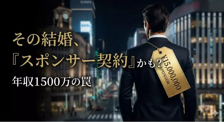年収1500万の男性へ。その結婚は「スポンサー契約」です