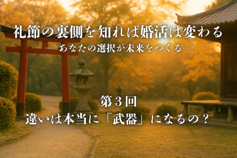 礼節の裏側を知れば婚活は変わる【第３回】